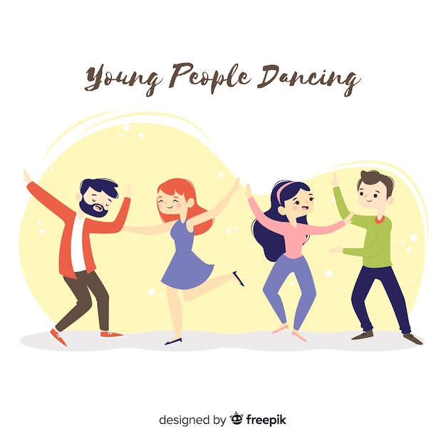 Free Vector hand drawn people dancing set