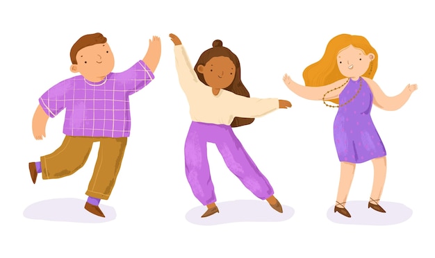 Free Vector hand drawn people dancing