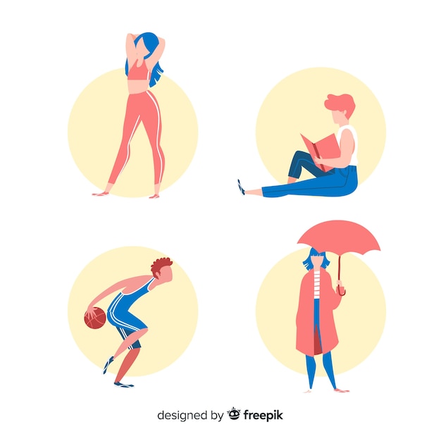 Free Vector hand drawn people doing outdoor activities