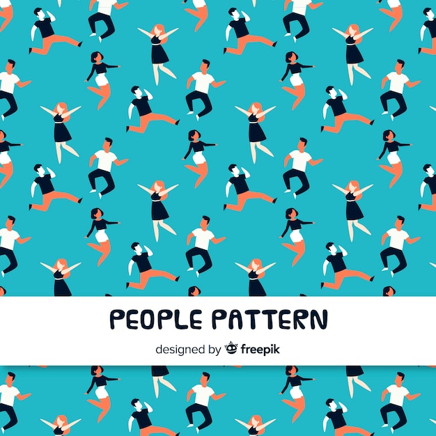 Hand drawn people pattern background