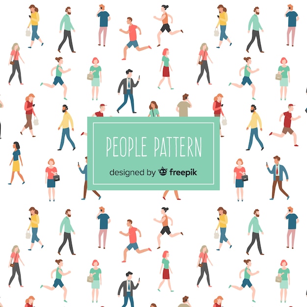 Free vector hand drawn people pattern background