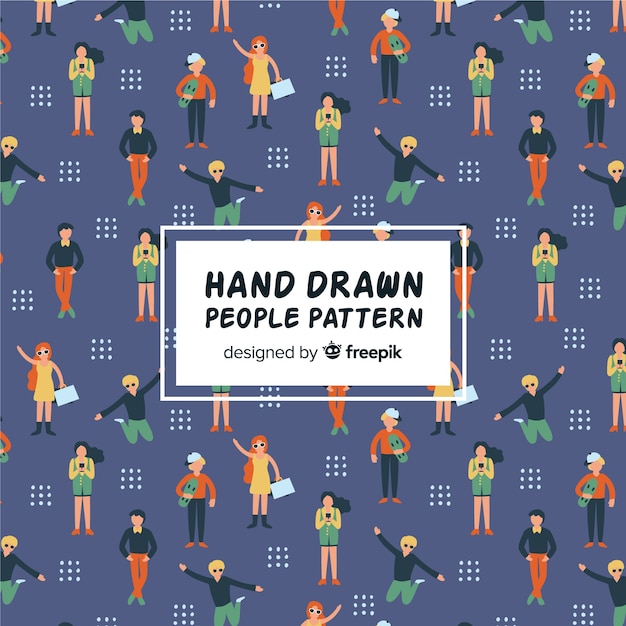 Free Vector hand drawn people pattern