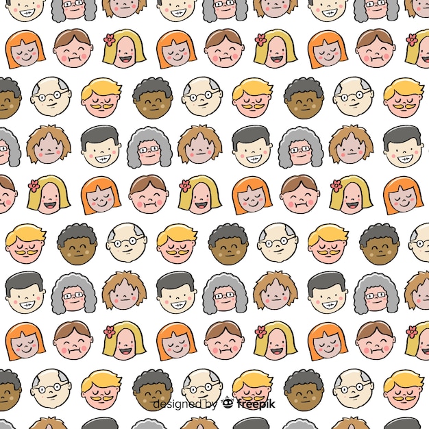 Hand drawn people pattern