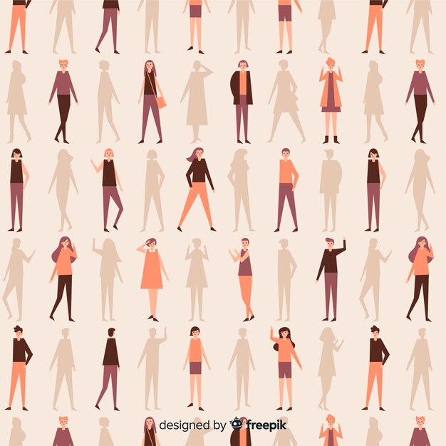 Hand drawn people pattern