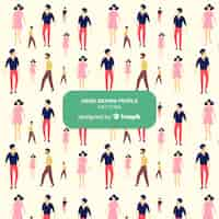 Free vector hand drawn people pattern