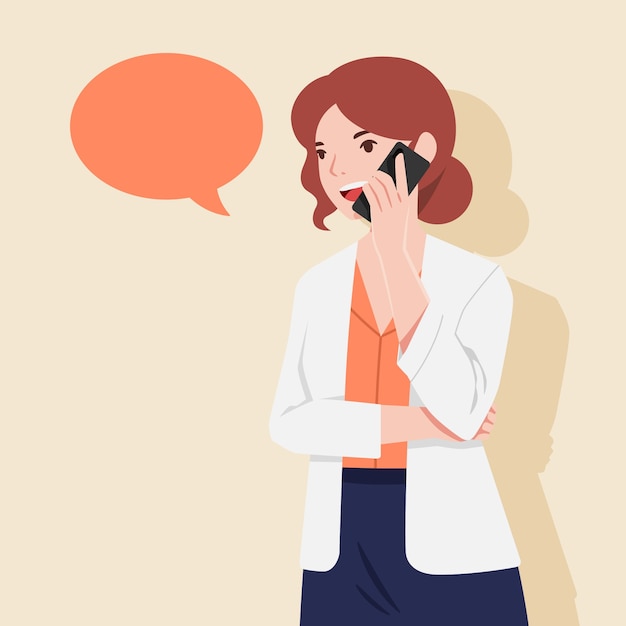 Free Vector hand drawn people talking on the phone illustration