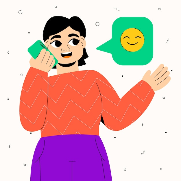 Free Vector hand drawn people talking on the phone illustration