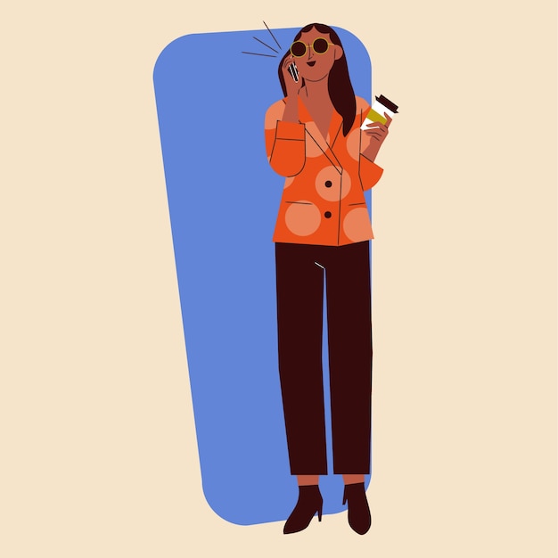 Free Vector hand drawn people talking on the phone illustration