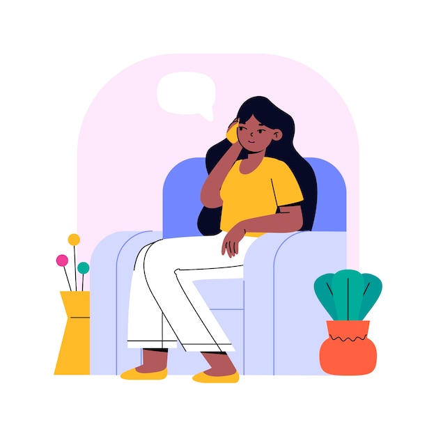 Free Vector hand drawn people talking on the phone illustration