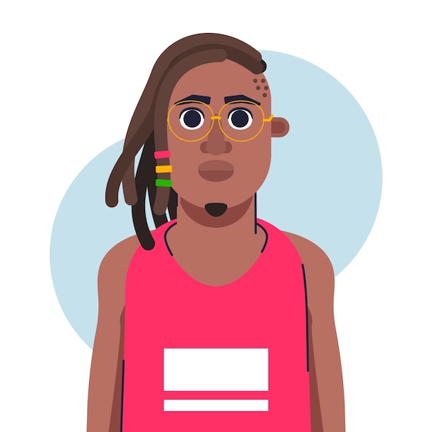 Hand drawn people with dreadlocks illustration