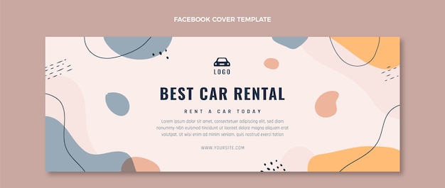 Free Vector hand drawn perfect car rental facebook cover