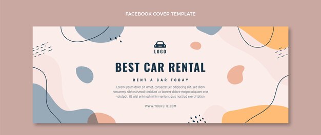 Hand drawn perfect car rental facebook cover