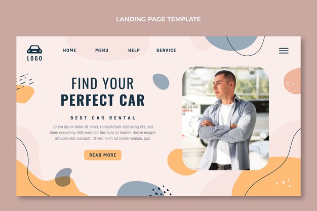 Hand drawn perfect car rental landing page