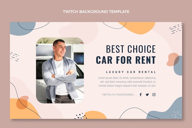 Hand drawn perfect car rental twitch background