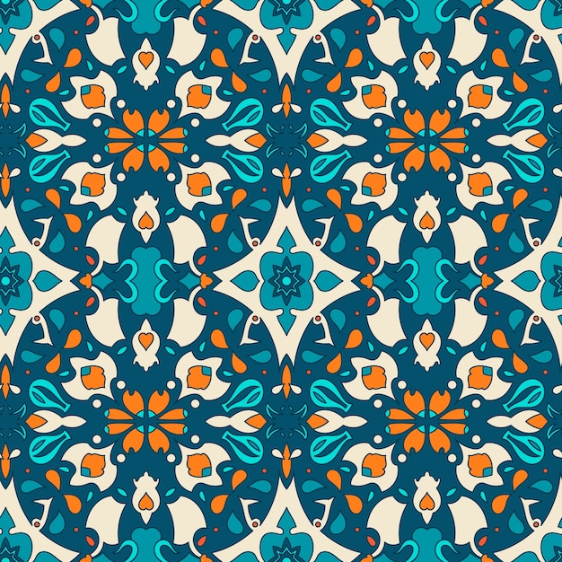 Free vector hand drawn persian carpet pattern design