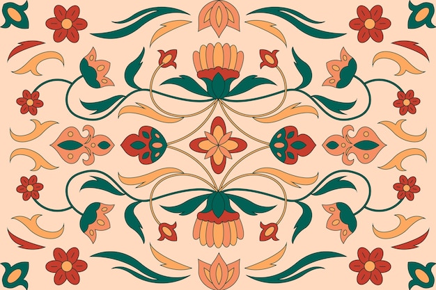 Free Vector hand drawn persian carpet pattern design