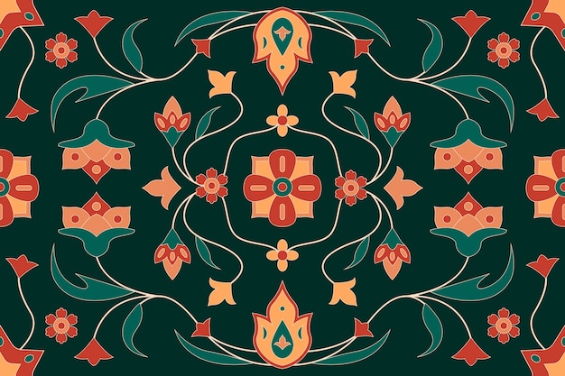 Free Vector hand drawn persian carpet pattern design