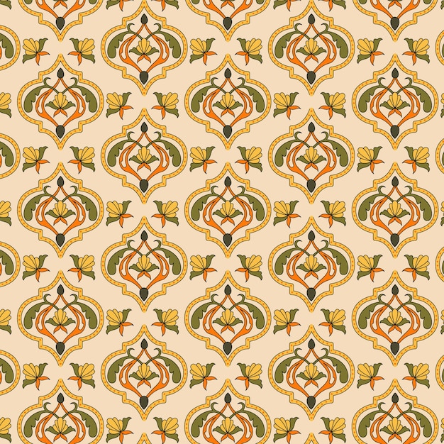 Free vector hand drawn persian carpet pattern design