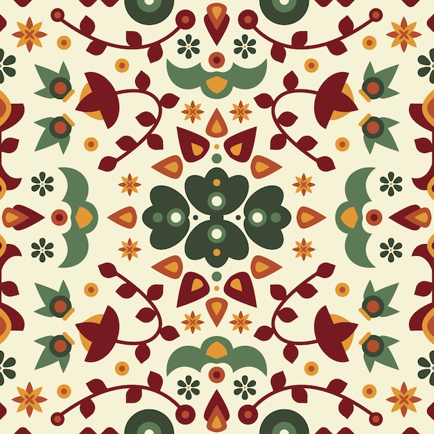 Free Vector hand drawn persian carpet pattern