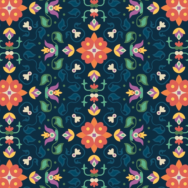 Free Vector hand drawn persian carpet pattern