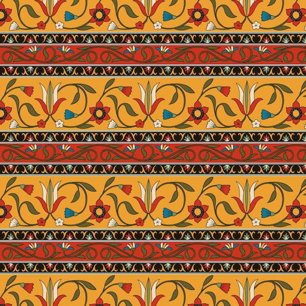 Free Vector hand drawn persian carpet pattern