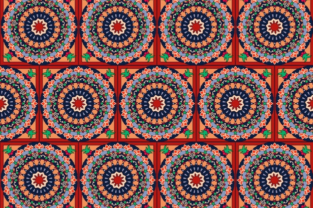 Free Vector hand drawn persian carpet pattern