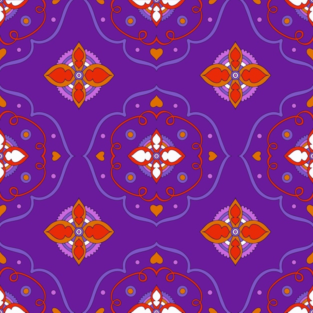 Free Vector hand drawn persian carpet pattern