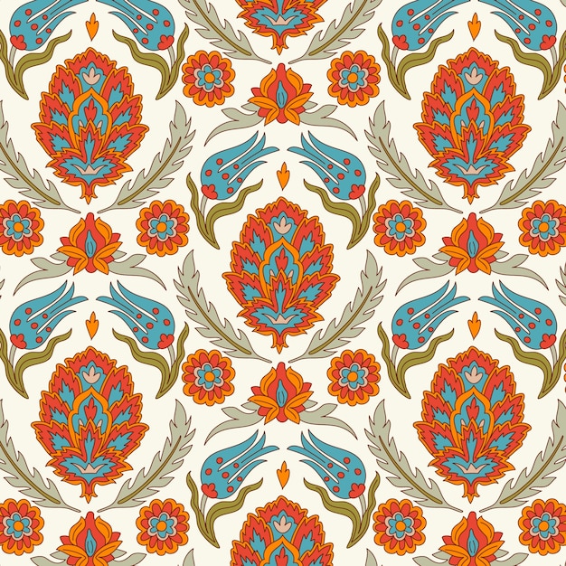 Free vector hand drawn persian carpet pattern