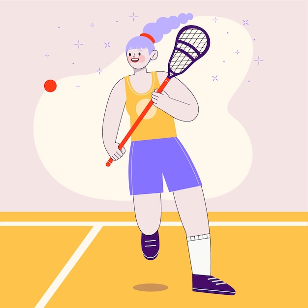 Free Vector hand drawn person playing lacrosse