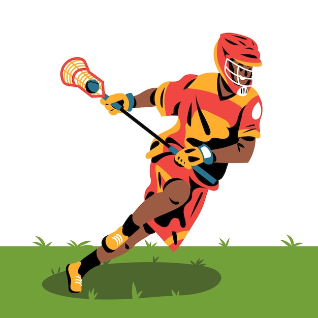 Free vector hand drawn person playing lacrosse