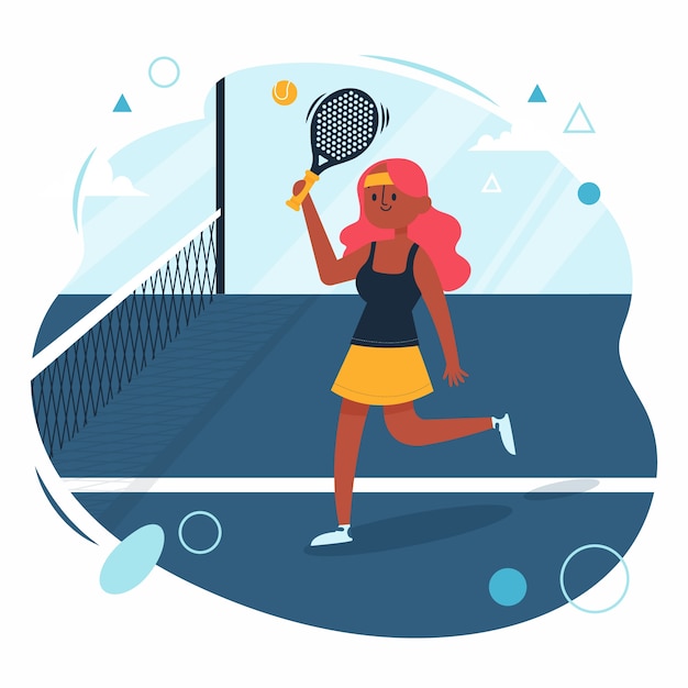 Free vector hand drawn person playing padel illustration