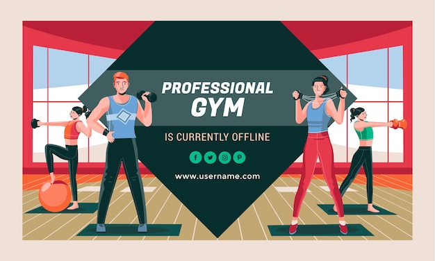 Free Vector hand drawn personal trainer twitch background