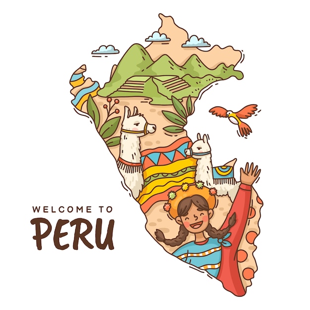 Free vector hand drawn peru illustration