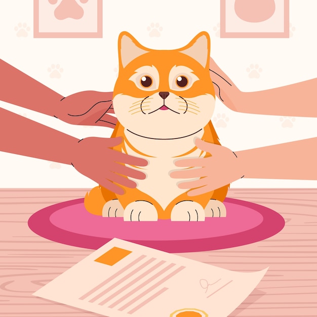 Free Vector hand drawn pet custody illustration