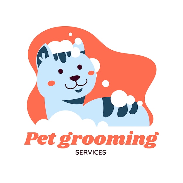 Free Vector hand drawn pet grooming logo design