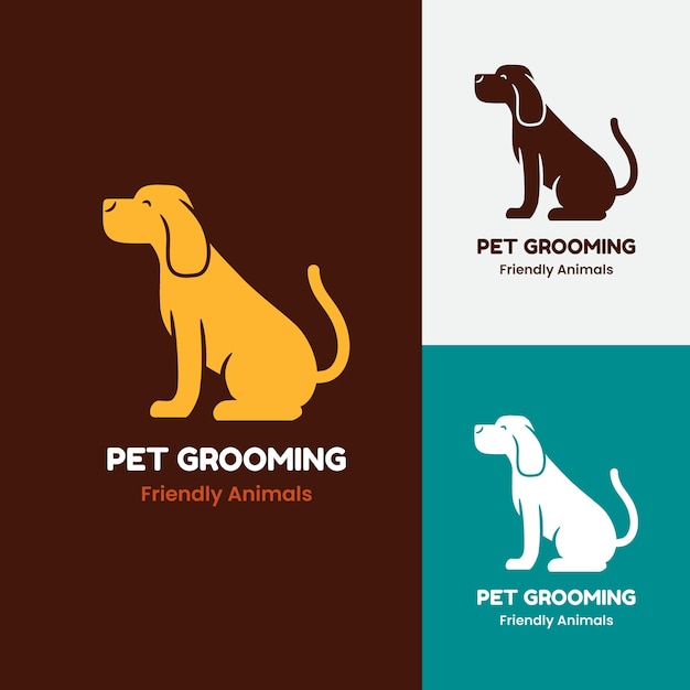 Free Vector hand drawn pet grooming logo