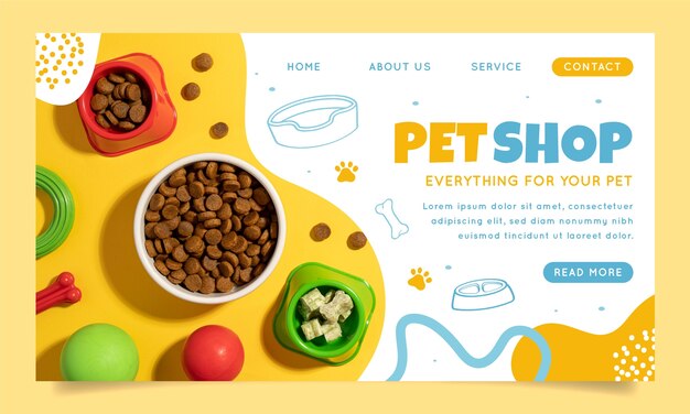 Hand drawn pet shop landing page