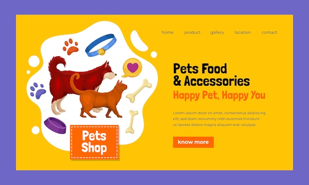 Free Vector hand drawn pet shop template design