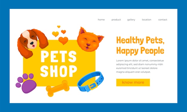 Free Vector hand drawn pet shop template design