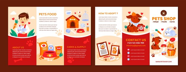 Hand drawn pet shop template design