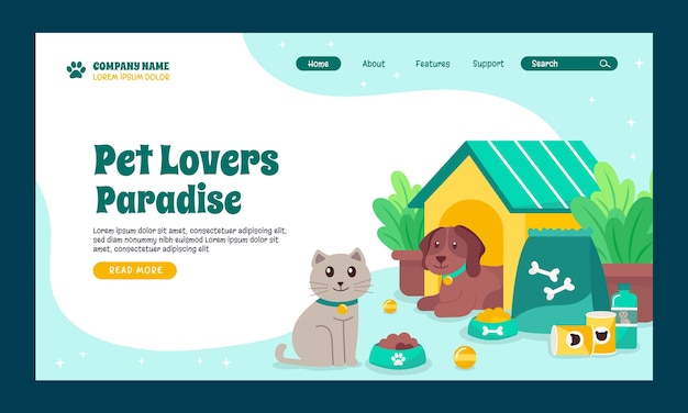 Free Vector hand drawn pet shop template