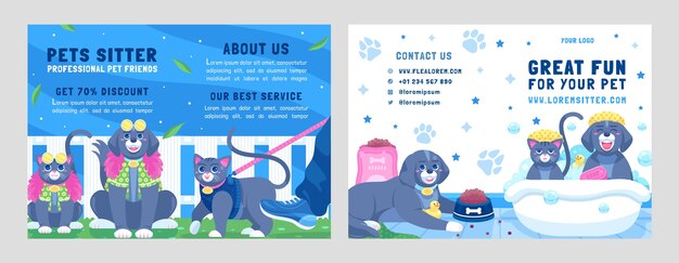 Hand drawn pet sitting template