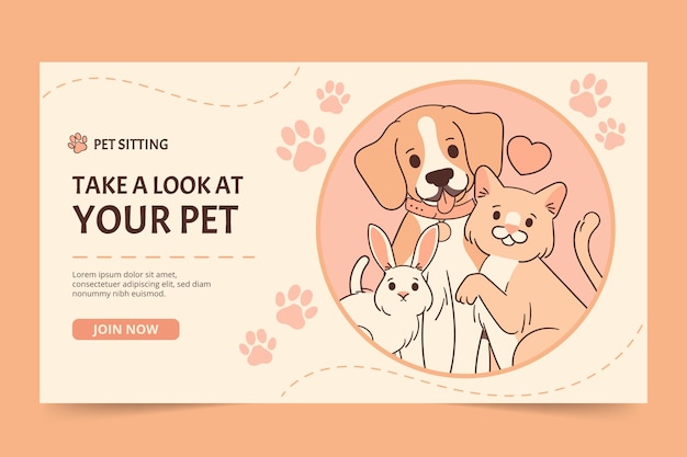 Hand drawn pet sitting webinar template