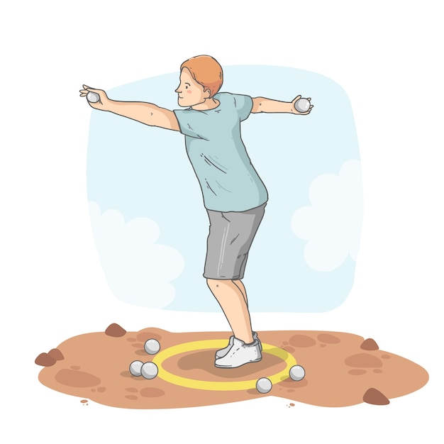 Free Vector hand drawn petanque illustration