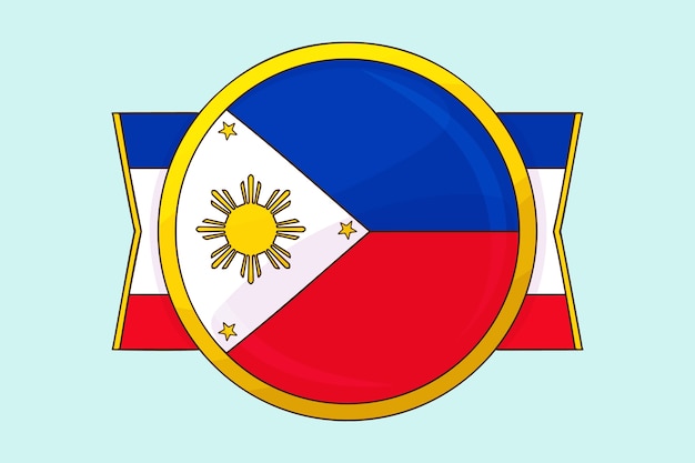 Free vector hand drawn philippine flag with sun