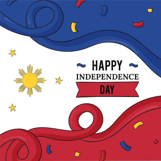 Free vector hand drawn philippine independence day illustration