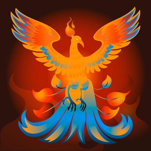 Free vector hand drawn phoenix concept