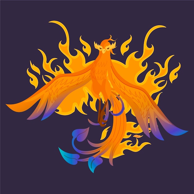 Free Vector hand drawn phoenix illustration