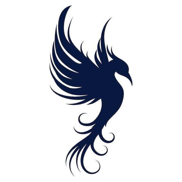 Free Vector hand drawn phoenix  silhouette