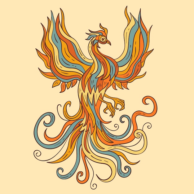 Free Vector hand drawn phoenix